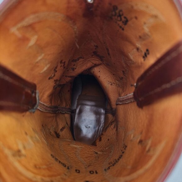 Lucchese 1883 Exotic Caiman Crocodile Inlay Cowboy Boots Mens 10D Brown Western - Picture 13 of 15